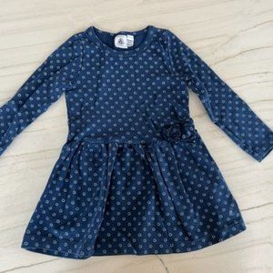 Petit Bateau Girls Blue Dress